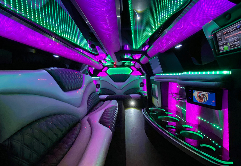 inside a limo bus