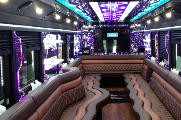 spacious bus interior
